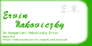 ervin makoviczky business card
